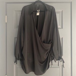 NWT River Island Satin Wrap Blouse